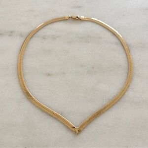 Solid 14K Gold Herringbone
Necklace 16"
